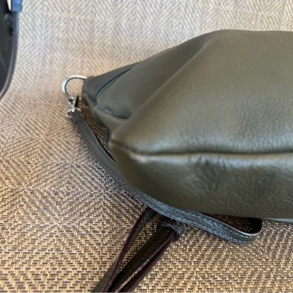 Sanctuary Olive Green Pebbled Leather Top Zip Crossbody Shoulder Bag - Picture 6 of 12